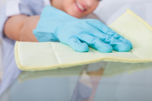 Professional hot water extraction cleaning a carpet